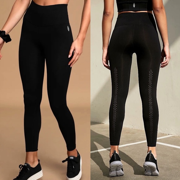 Free People Pants - Free People Movement Good Karma Black Leggings